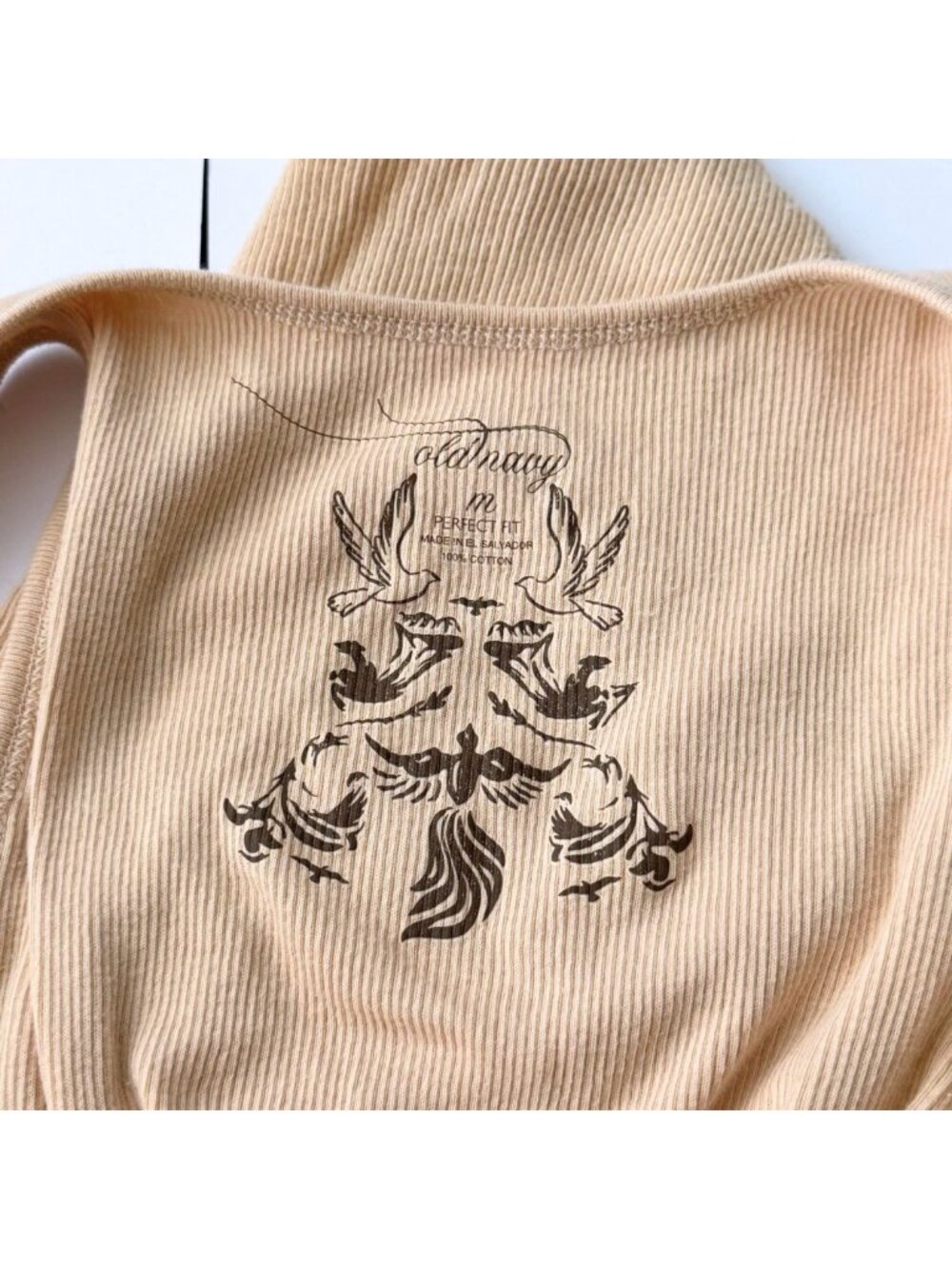 Old Navy Perfect Fit Ribbed Beige Tank Top Medium Minimalist Neutral Nude Tan - Picture 5 of 10